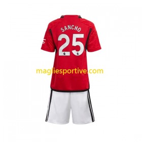 Completo Calcio Manchester United Sancho 25 Bambino Divisa Prima 2023-2024
